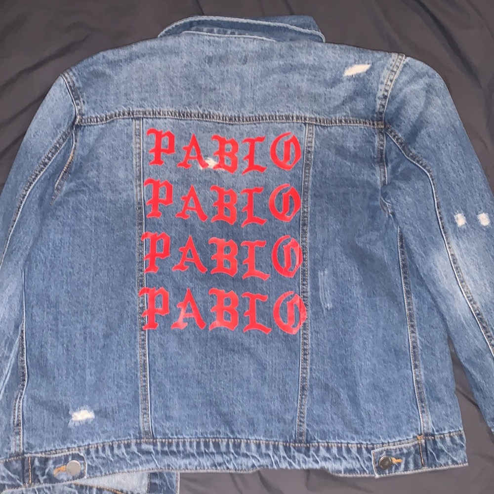 Pablo red-letter Printed Denim Jacket